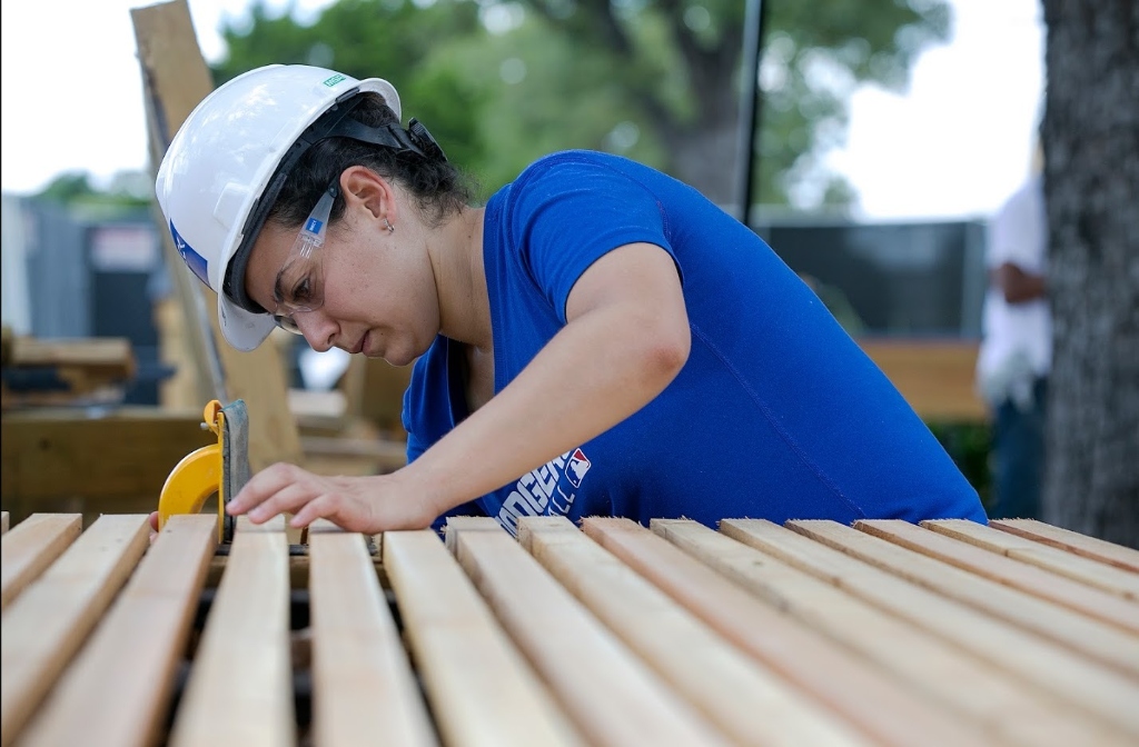 Sara Bensalem executing on-site craftsmanship